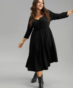 Supersoft Essentials Square Neck Ruched Dress