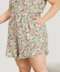 Floral Ties Ruffle Trim Elastic Waist Sleep Pants -Clothing Shop 487894646 un 8312433e d3d6 4a25 acd4 e0a0a93c163f