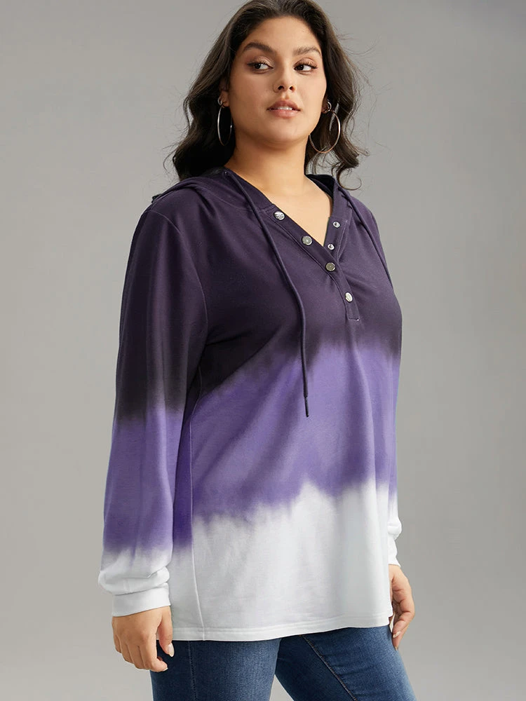 Tie Dye Button Up Hooded Drawstring Sweatshirt 16 Tie Dye Button Up Hooded Drawstring Sweatshirt - Image 14