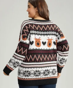 Christmas Geometric Round Neck Pullover -Clothing Shop 489130255 sx 64165439 4a0f 474b 92dd 86564eb9f89e