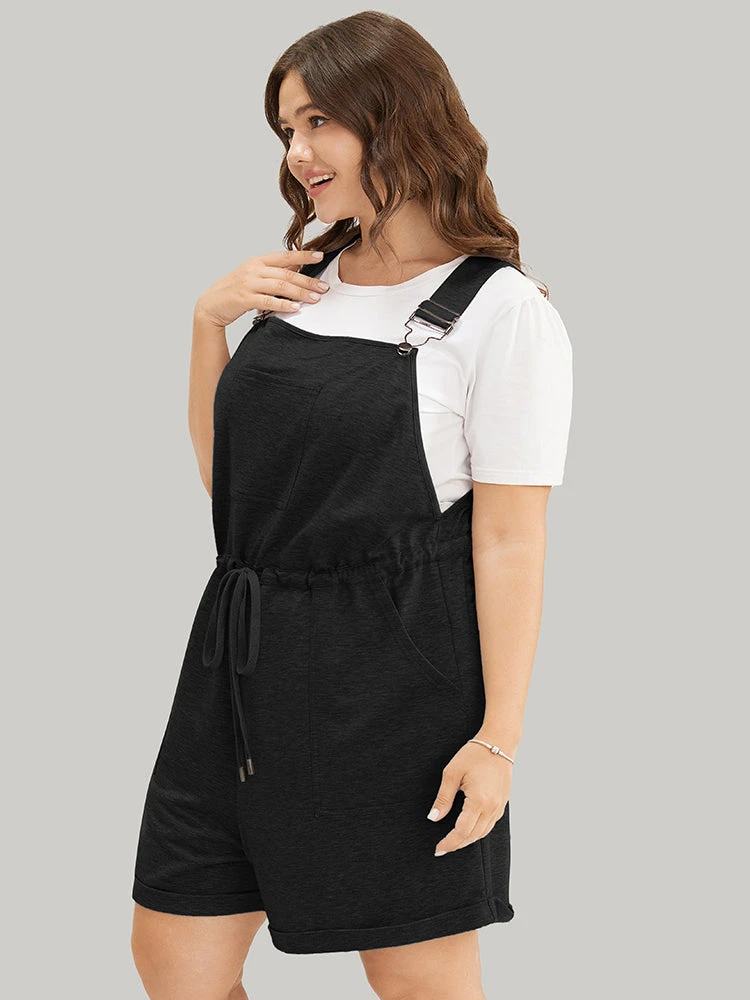 Solid Pocket Drawstring Overall Romper 18 Solid Pocket Drawstring Overall Romper - Image 16