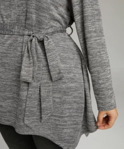 Solid Heather Belted Hanky Hem T-shirt -Clothing Shop 491222427 cw