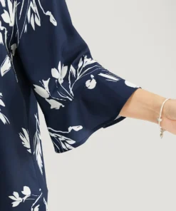 Floral Asymmetrical Hem Ruffle Trim Flounce Sleeve Blouse -Clothing Shop 493208102 ws ba2cc046 85b7 4330 873a d87c8f21e0ce