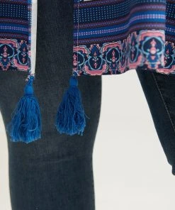 Floral Print Tassels Trim Split Side Kimono -Clothing Shop 495986342 fi 0dea66a9 ee60 4314 a0fc 2a5b05ad08de