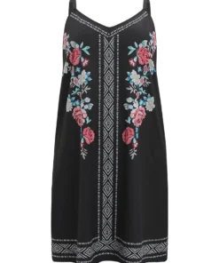 Boho Print Pocket Cami Knee Dress -Clothing Shop 497143077 kw