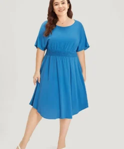 Supersoft Essentials Plain Shirred Pocket Batwing Sleeve Dress -Clothing Shop 497366505 ab 33320c45 f756 4836 8287 9d9c23bdcb00