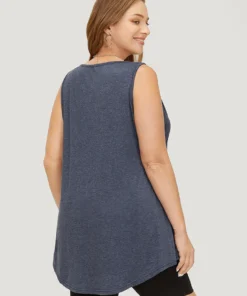 Sun Print High Low Hem Tank Top -Clothing Shop 497957947 dj