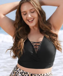 Adjustable Straps Crisscross Bikini Top