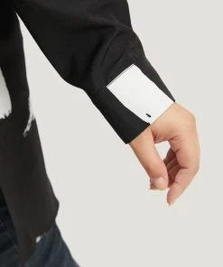 Halloween Brush Print Button Through Split Hem Kimono -Clothing Shop 500207569 kc