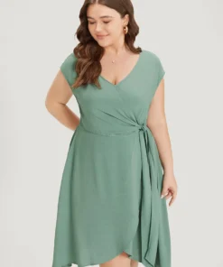 Supersoft Essentials Solid Knot Wrap Hem Cap Sleeve Dress 17 Supersoft Essentials Solid Knot Wrap Hem Cap Sleeve Dress -Clothing Shop 500262875 bj c8fc7333 87f0 4ffc 9335 e679e9ca2679