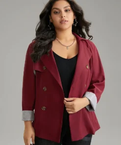 Twill Lapel Collar Belted Button Up Buckle Detail Coat -Clothing Shop 500369705 ge 6e3e2069 1719 41aa 8e5d 0cbbff2544c7