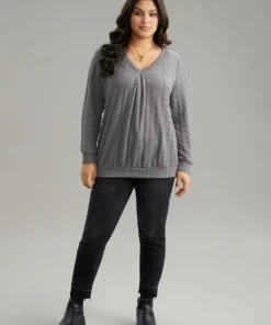 Plain Geometric Textured Plicated Detail Sweatshirt -Clothing Shop 500860164 sx 95bb6a3d 75c1 4a0c 89c1 953a056d9018