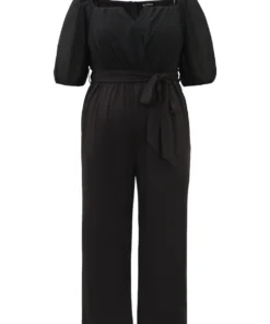Plain Square Neck Pocket Belted Zipper Jumpsuit -Clothing Shop 505844542 gp 9d2d39fe 53b6 4e4c bfdf c3b26a82f7fa