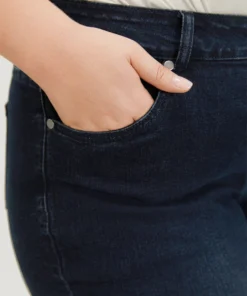 Very Stretchy High Rise Dark Wash Butterfly Embroidered Jeans -Clothing Shop 506577009 mb