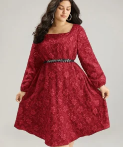 Floral Print Plisse Pocket Lantern Sleeve Dress -Clothing Shop 507498535 ae 96d6a997 b454 4c15 a73f d0284dae86c8