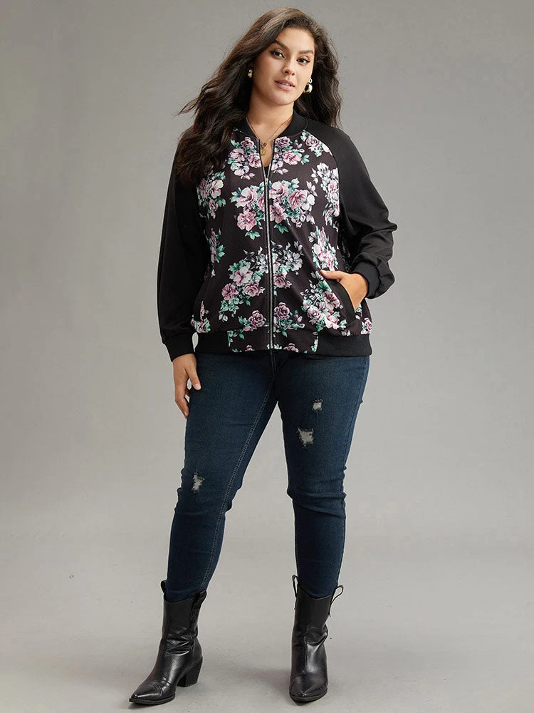 Floral Patchwork Zipper Pocket Jacket 7 Floral Patchwork Zipper Pocket Jacket - Image 5