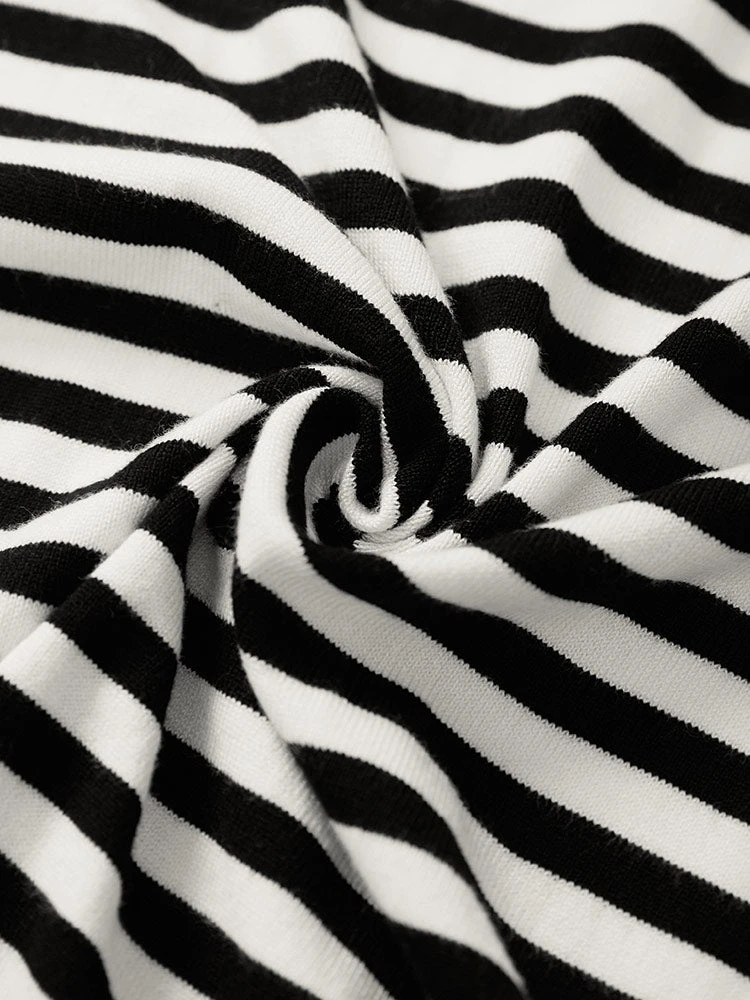 Supersoft Essentials Striped Patchwork Elastic Cuffs Cardigan 9 Supersoft Essentials Striped Patchwork Elastic Cuffs Cardigan - Image 7