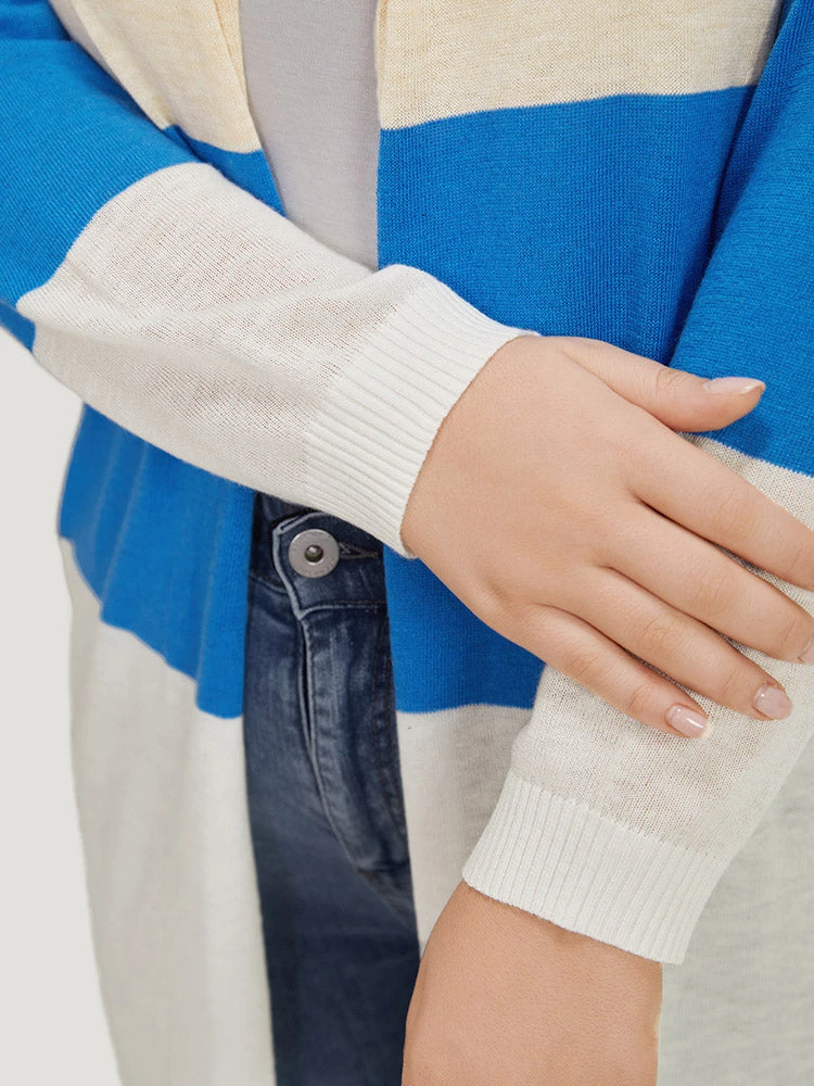 Supersoft Essentials Contrast Open Front Lightweight Cardigan 10 Supersoft Essentials Contrast Open Front Lightweight Cardigan - Image 8