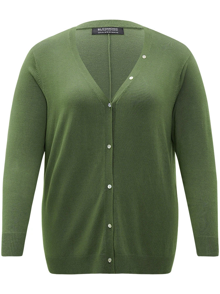 Supersoft Essentials Plain Button Detail Very Stretchy Cardigan 12 Supersoft Essentials Plain Button Detail Very Stretchy Cardigan - Image 10