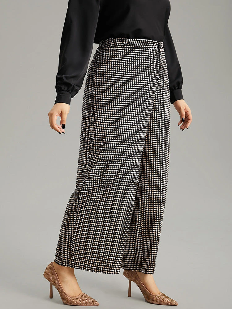 Houndstooth Elastic Waist Straight Leg Pants 5 Houndstooth Elastic Waist Straight Leg Pants - Image 3