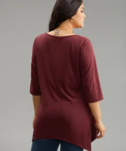 Solid Crochet Lace Mesh Hanky Hem T-shirt 10 Solid Crochet Lace Mesh Hanky Hem T-shirt -Clothing Shop 511645932 nb 20647b7e c194 4266 a030 84bf7c9a4590