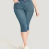 Skinny Very Stretchy Dark Wash Split Knee Denim Shorts