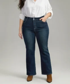 Contrast Stitch Dark Wash Jeans