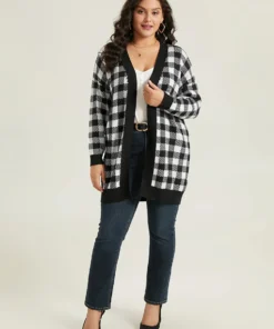 Supersoft Essentials Plaid Elastic Cuffs Cardigan 17 Supersoft Essentials Plaid Elastic Cuffs Cardigan -Clothing Shop 513948384 kp