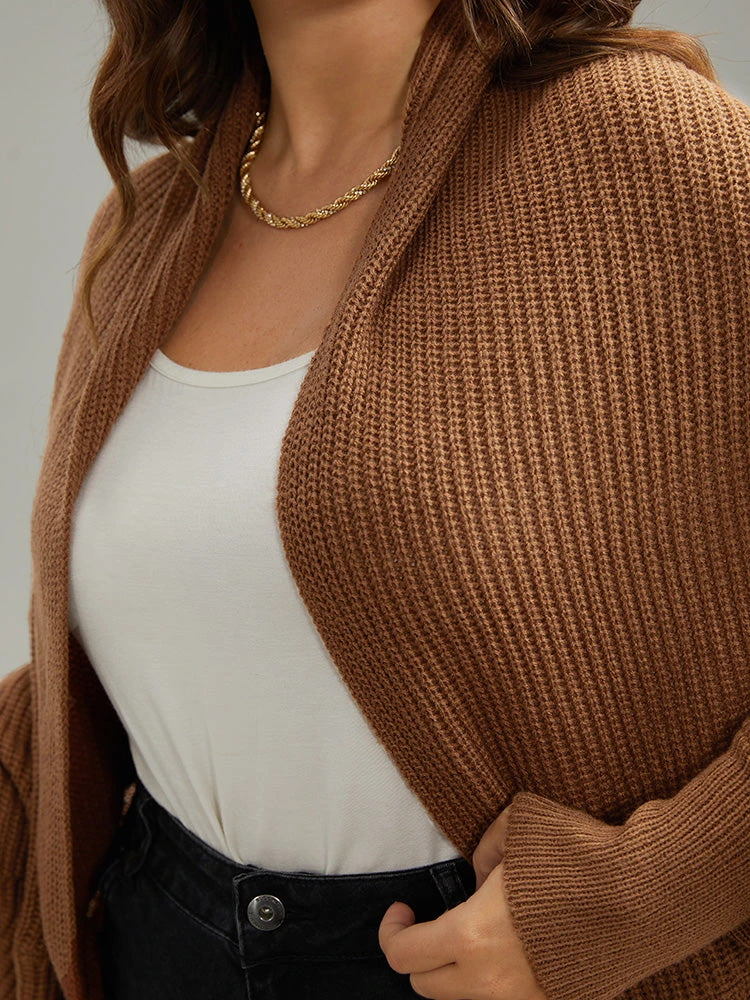 Solid Dolman Sleeve Arc Hem Cardigan 8 Solid Dolman Sleeve Arc Hem Cardigan - Image 6