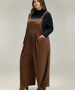 Solid Pocket Pleated Adjustable Straps Jumpsuit 12 Solid Pocket Pleated Adjustable Straps Jumpsuit -Clothing Shop 515976206 et