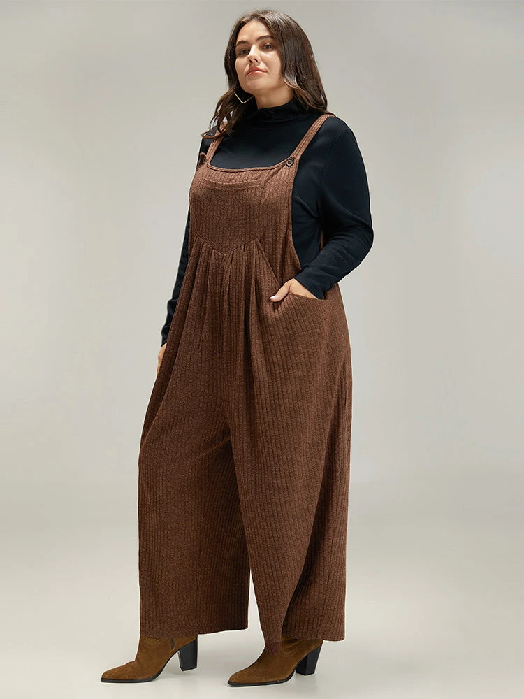 Solid Pocket Pleated Adjustable Straps Jumpsuit 5 Solid Pocket Pleated Adjustable Straps Jumpsuit - Image 3
