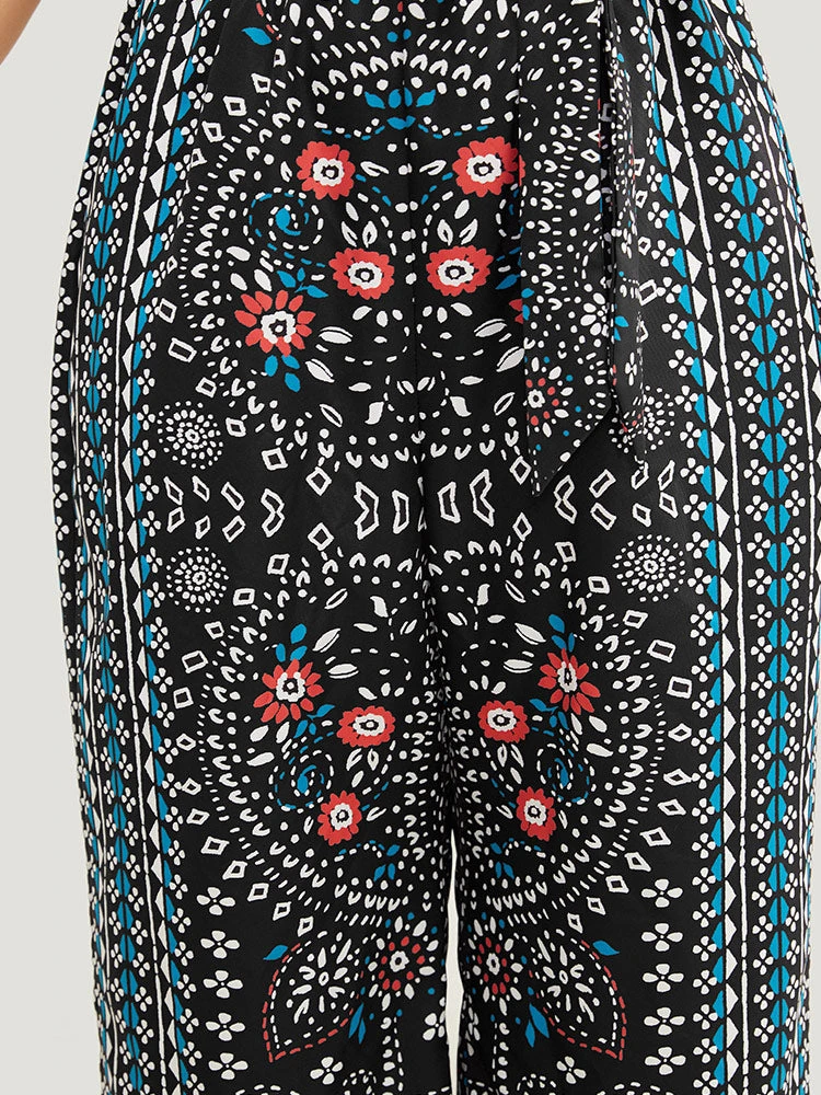 Paisley Patchwork Zipper Pocket Belted Tank Jumpsuit 11 Paisley Patchwork Zipper Pocket Belted Tank Jumpsuit - Image 9