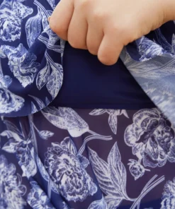 Floral Printed Adjustable Straps Ruffle Trim Tankini Top -Clothing Shop 516930833 zu