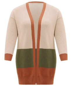 Colorblock Contrast Split Side Cardigan 23 Colorblock Contrast Split Side Cardigan -Clothing Shop 51710835 ql