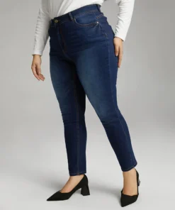 Skinny Dark Wash Zipper Fly Jeans -Clothing Shop 517547494 cs