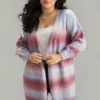 Ombre Elastic Cuffs Open Front Cardigan 1 Ombre Elastic Cuffs Open Front Cardigan -Clothing Shop 517924634 di