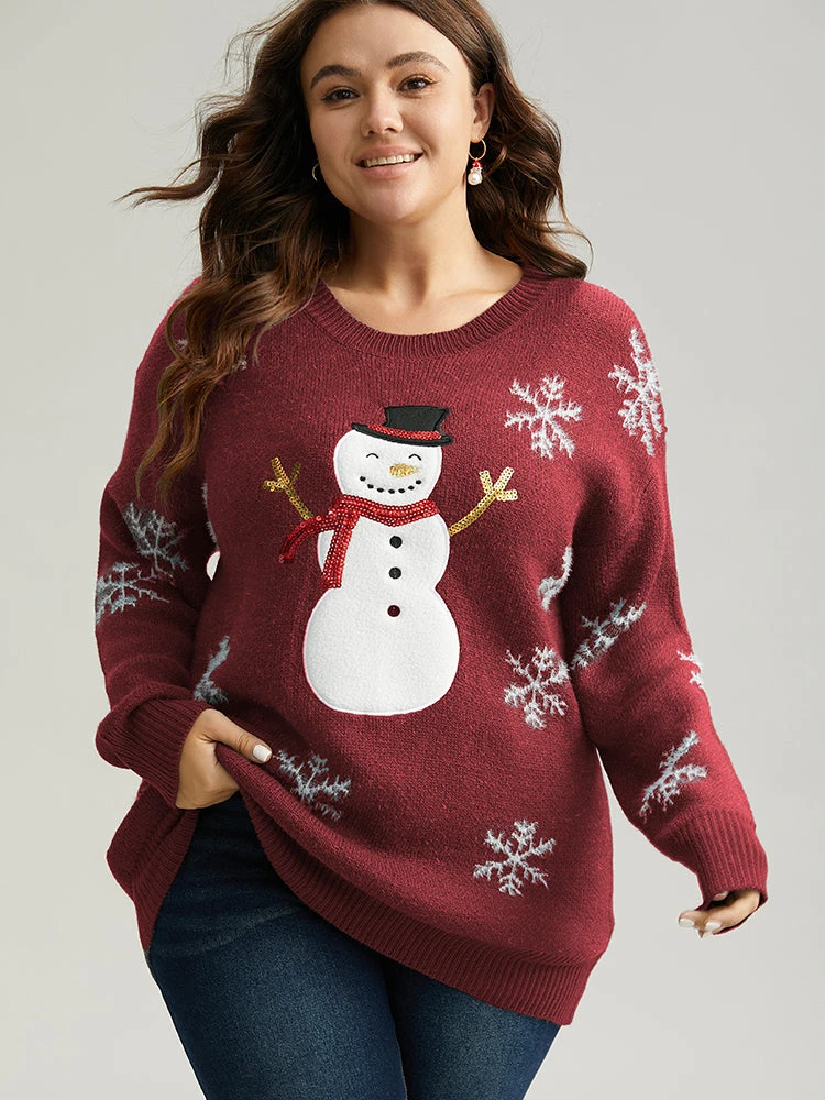 Sequin Christmas Graphic Drop Shoulder Pullover 12 Sequin Christmas Graphic Drop Shoulder Pullover - Image 10