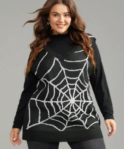 Halloween Supersoft Essentials Spider Web V Neck Sweater Vest -Clothing Shop 520011172 jl d49300d6 0487 4b13 9cce ec1201d4cd64