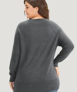 Supersoft Essentials Button Detail Raglan Sleeve Pullover -Clothing Shop 52070518 qi
