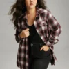 Plaid Button Through Pocket Coat -Clothing Shop 521318779 yq