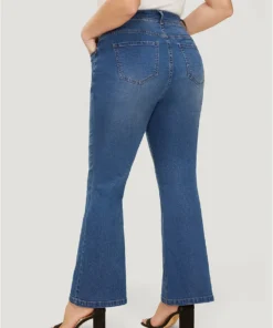 Flare Leg Very Stretchy Medium Wash Jeans -Clothing Shop 522257992 zz