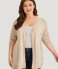 Supersoft Essentials Solid Button Through Loose Cardigan