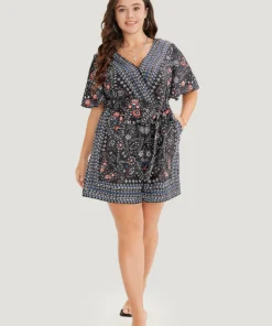 Bandana Print Belted Pocket Surplice Neck Romper -Clothing Shop 524711027 ox bf8ab509 2b83 42ba b386 f9f24903041e