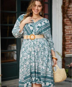 Floral Print Pocket Surplice Neck Ruffle Trim Dress -Clothing Shop 526179280 lm 698a36f1 3c98 46d6 99b4 51d91c9d41a3