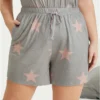 Star Print Elastic Waist Pocket Drawstring Sleep Shorts -Clothing Shop 526983016 bc