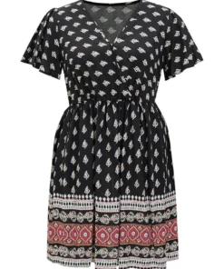 Bandana Print Flutter Sleeve Pocket Wrap Dress -Clothing Shop 527713459 xv