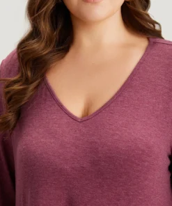 Solid Ruffle Layered Gathered High Low Hem T-shirt -Clothing Shop 528605328 ij