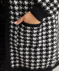 Supersoft Essentials Houndstooth Pocket Elastic Cuffs Cardigan 16 Supersoft Essentials Houndstooth Pocket Elastic Cuffs Cardigan -Clothing Shop 530632752 mi