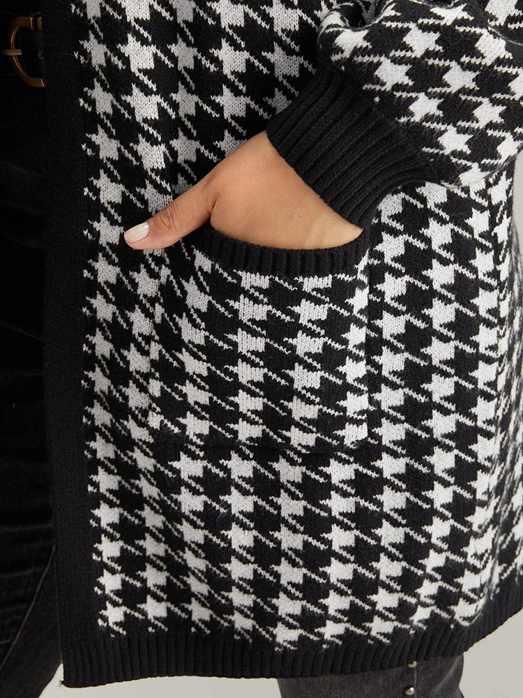 Supersoft Essentials Houndstooth Pocket Elastic Cuffs Cardigan 9 Supersoft Essentials Houndstooth Pocket Elastic Cuffs Cardigan - Image 7