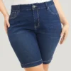 Very Stretchy High Rise Dark Wash Denim Shorts